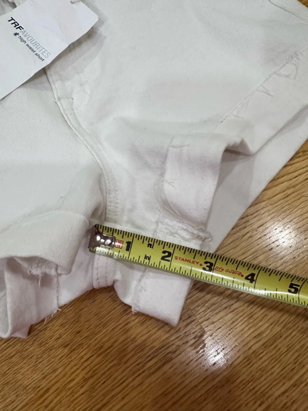 Women's Zara White  Denim Shorts